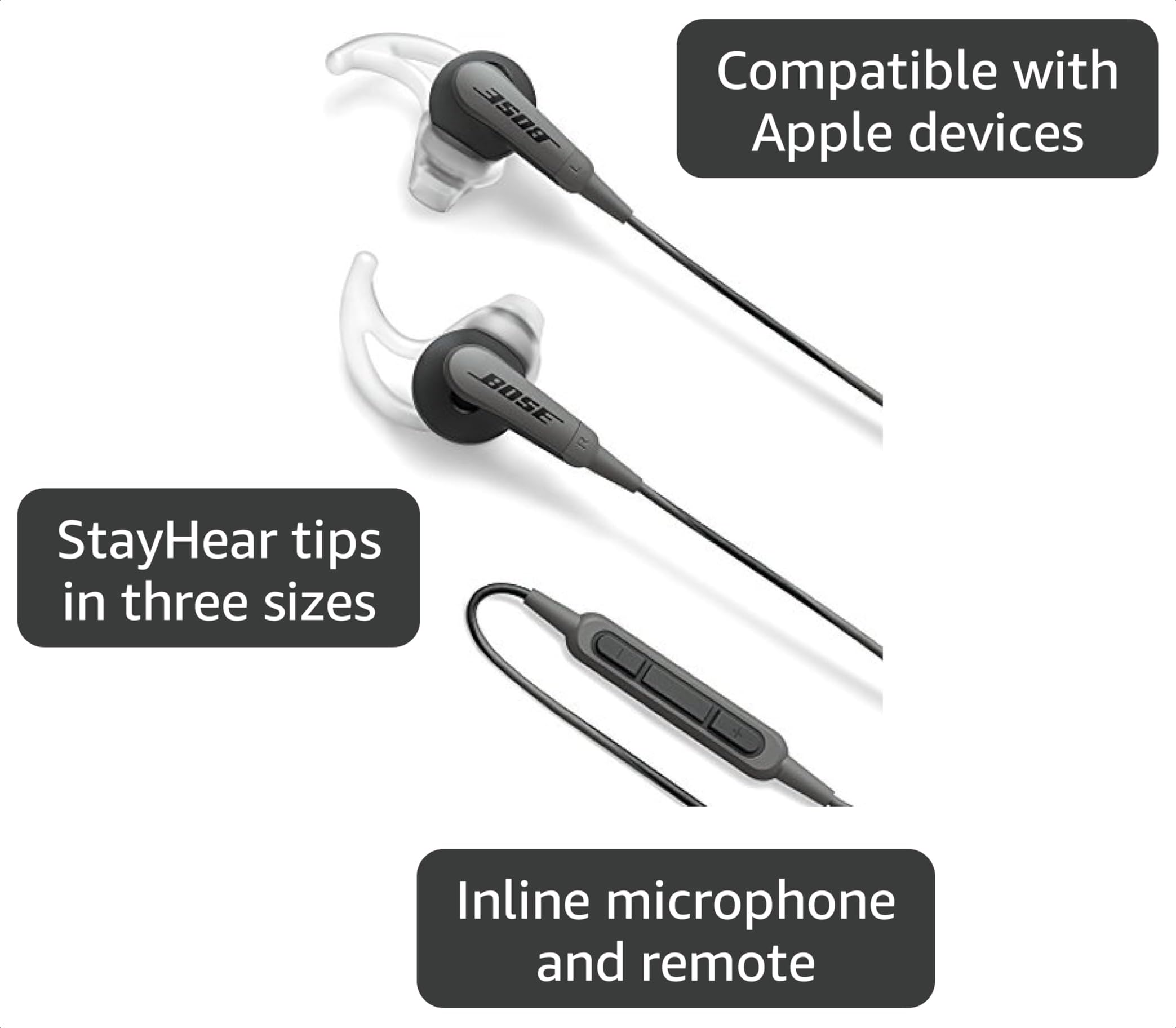 Amazon.com: Bose SoundSport, in-Ear Sports Headphones for Apple